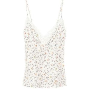 Rebecca Taylor Silk White Floral Camisole Blouse
